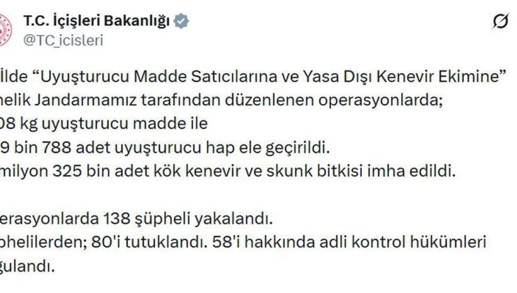 24 ilde uyuşturucu operasyonları: 80 tutuklama