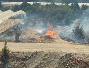 Antalya’da iki ayrı sera alanı ve bahçede çıkan yangında hasar oluştu