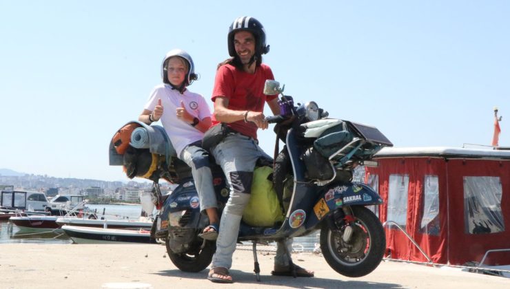 Avustralyalı baba-oğul motosikletle dünya turunda Samsun’da misafirperverlikle karşılaştı