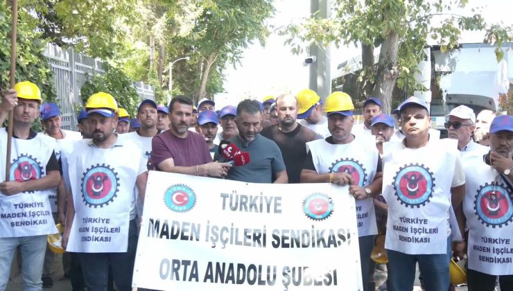 Doruk Madencilik işçileri, Enerji ve Tabii Kaynaklar Bakanlığı önünde: “Protokolde yazılanlar ödeninceye kadar Ankara’dan ayrılmayacağız”