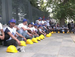 Maden işçilerinden Ankara’da eylem: Ödemeler yapılana kadar ayrılmayacağız