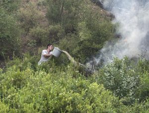 Muğla Seydikemer’deki orman yangınına havadan müdahale yeniden başladı