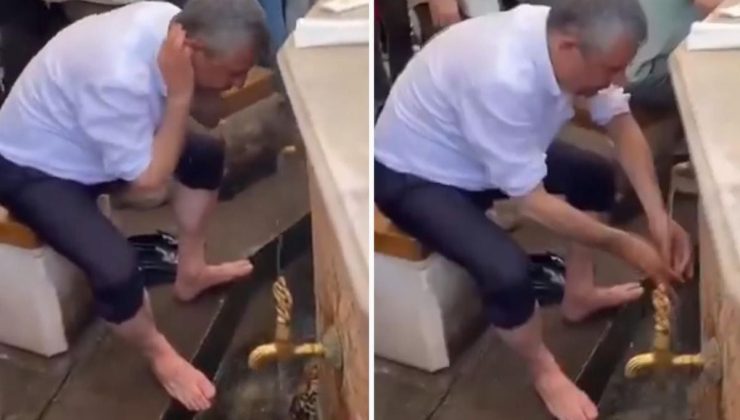 Özgür Özel’in abdest alırken çekilen görüntülerine açıklama