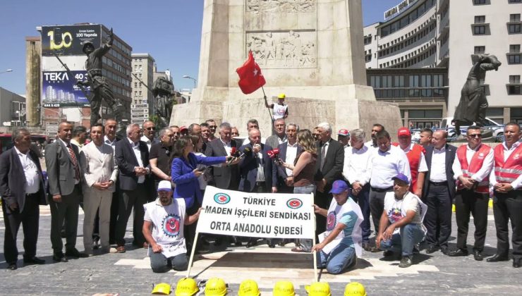 TÜRK-İŞ Başkanlar Kurulu’ndan oturma eylemi yapan Türk Maden-İş üyesi işçilere ziyaret: “Sonuna kadar yanlarındayız, arkalarındayız”
