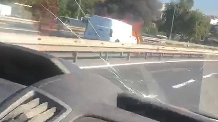 Fatih’te araçta yangın! Avrasya Tüneli istikameti trafiğe kapatıldı