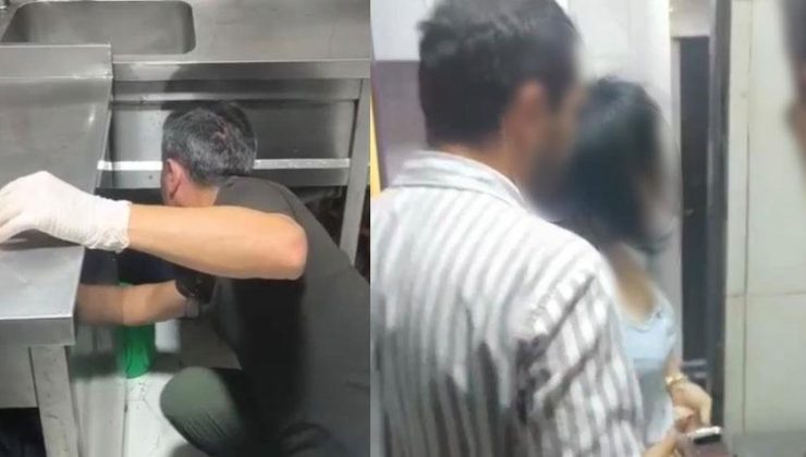 Fuhuş operasyonda şaşırtan görüntü! Kadın, mutfak tezgahının altından çıktı