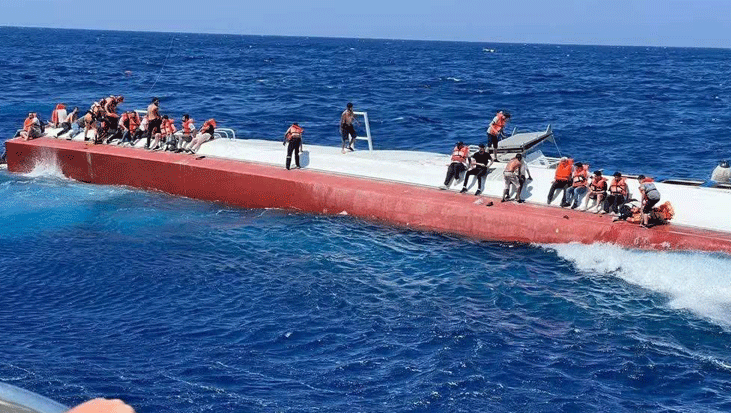 Girne’de batan gemideki 18 kişi için arama kurtarma çalışması