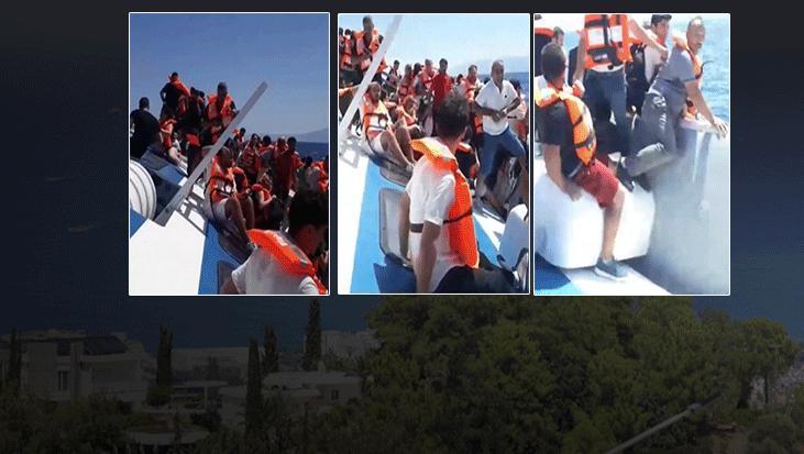 Girne’de dehşet anları! Alabora olan gemiden görüntüler: Batıyoruz, her şey gitti