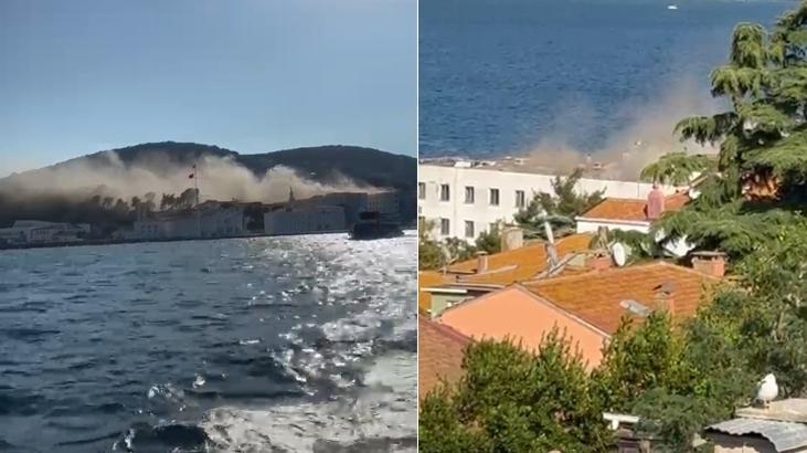 Heybeliada’da Deniz Harp Okulu’nun çatısında yangın! Çok sayıda itfaiye sevk edildi