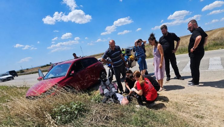 Otomobille çarpışan motosikletin sürücüsü yaralandı