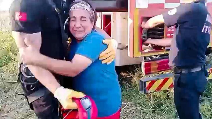 Yürekleri ısıtan görüntüler! İtfaiyeye sarılıp gözyaşı döktü: Kurban olayım sizlere