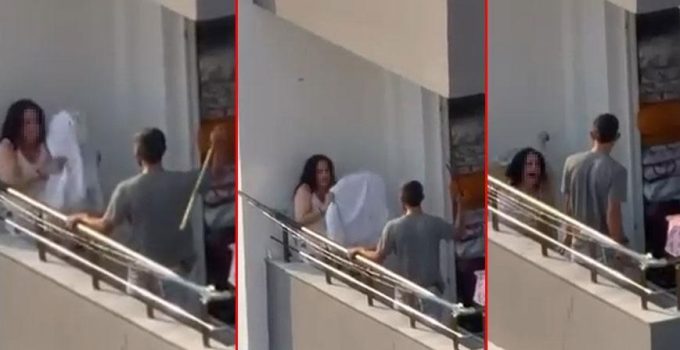 Adana’da vahşet! Tartıştığı kadını balkonda sopayla dövdü