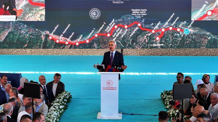 Bakan Uraloğlu, Trabzon Raylı Sistem Hattı Temel Atma Töreni’nde konuştu