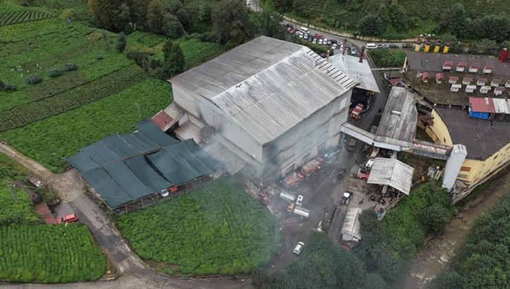 Çay fabrikasında yangın paniği! Ekipler seferber oldu
