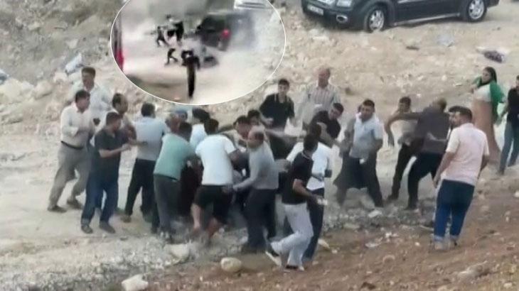 Diyarbakır’da meydan savaşı gibi kavga! Araçla kalabalığın arasına daldı
