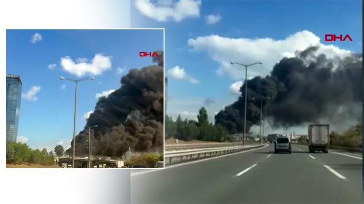 İstanbul’da TEM Otoyolu’nda TIR yangını