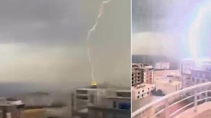 Şırnak’ta 8 katlı binaya yıldırım isabet etti!