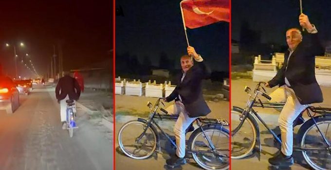 103 araçlık konvoya bisikletiyle katıldı! 68 yaşındaki emekli Urfullah amcaya sürpriz