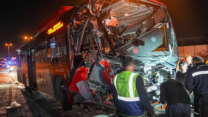 Ankara’da belediye otobüsü kaza yaptı! EGO otobüsü üst geçidin ayağına çarptı: Çok sayıda yaralı var