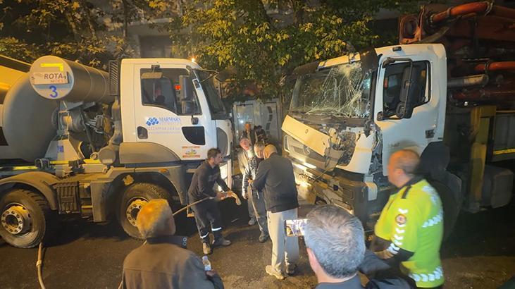 Avcılar’da dehşet anları: Yokuşta kayan beton pompası 7 aracı hurdaya çevirdi