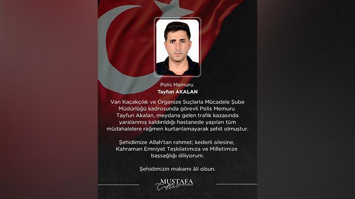 Bakan Çiftçi’den şehit polis memuru Tayfun Akalan için başsağlığı mesaj