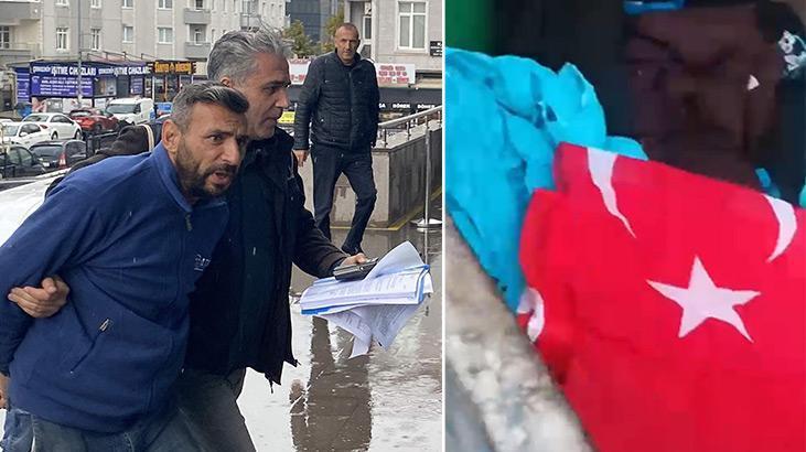 Bayrakları çöpe kendisi attı, ‘Vatan hainleri’ diye paylaştı