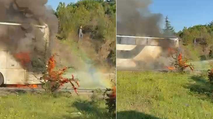 Bayrampaşa’da otobüste yangın! Ekipler sevk edildi