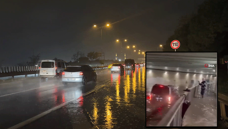 İstanbul’da kuvvetli yağış: Yollar göle döndü