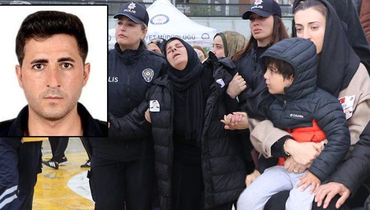 Şehit polise acı veda! Eşi ve annesi tabuta sarılarak gözyaşlarına boğuldu